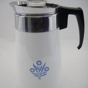 Vintage Pot Corning Ware Blue Cornflower RARE Complete Lid 9-Cup Handle